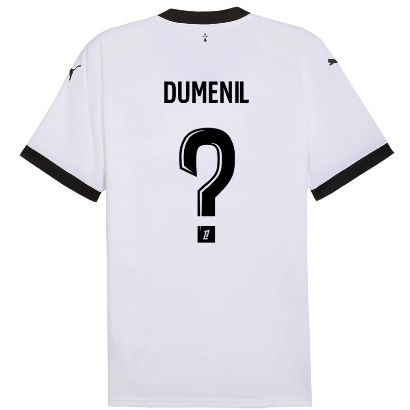 Danxen Mujer Camiseta Kylian Dumenil #0 Blanco Negro 2ª Equipación 2024/25 La Camisa