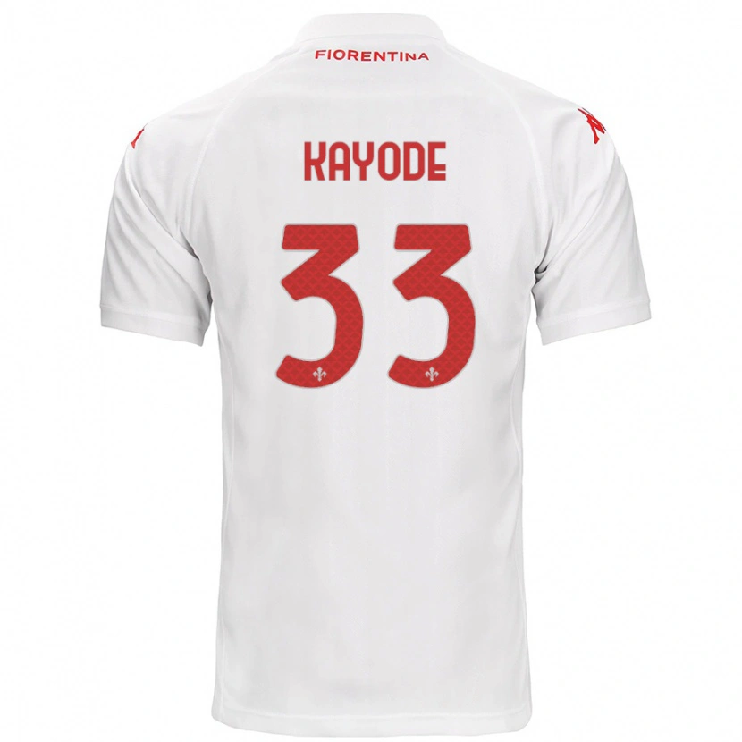 Danxen Mujer Camiseta Michael Kayode #33 Blanco 2ª Equipación 2024/25 La Camisa