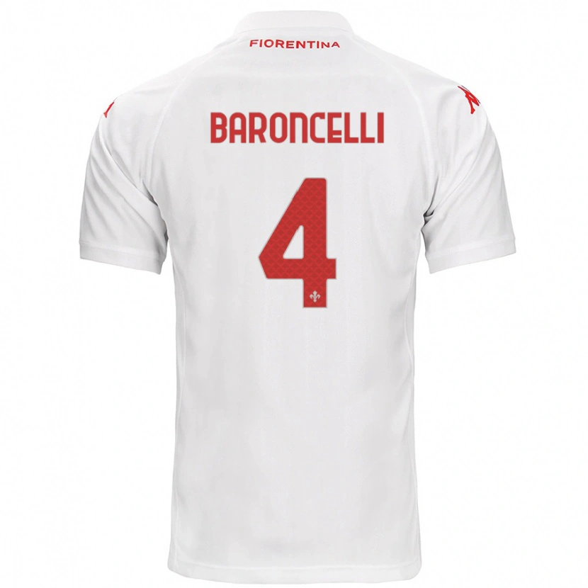 Danxen Mujer Camiseta Leonardo Baroncelli #4 Blanco 2ª Equipación 2024/25 La Camisa