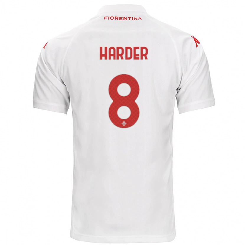 Danxen Mujer Camiseta Jonas Harder #8 Blanco 2ª Equipación 2024/25 La Camisa