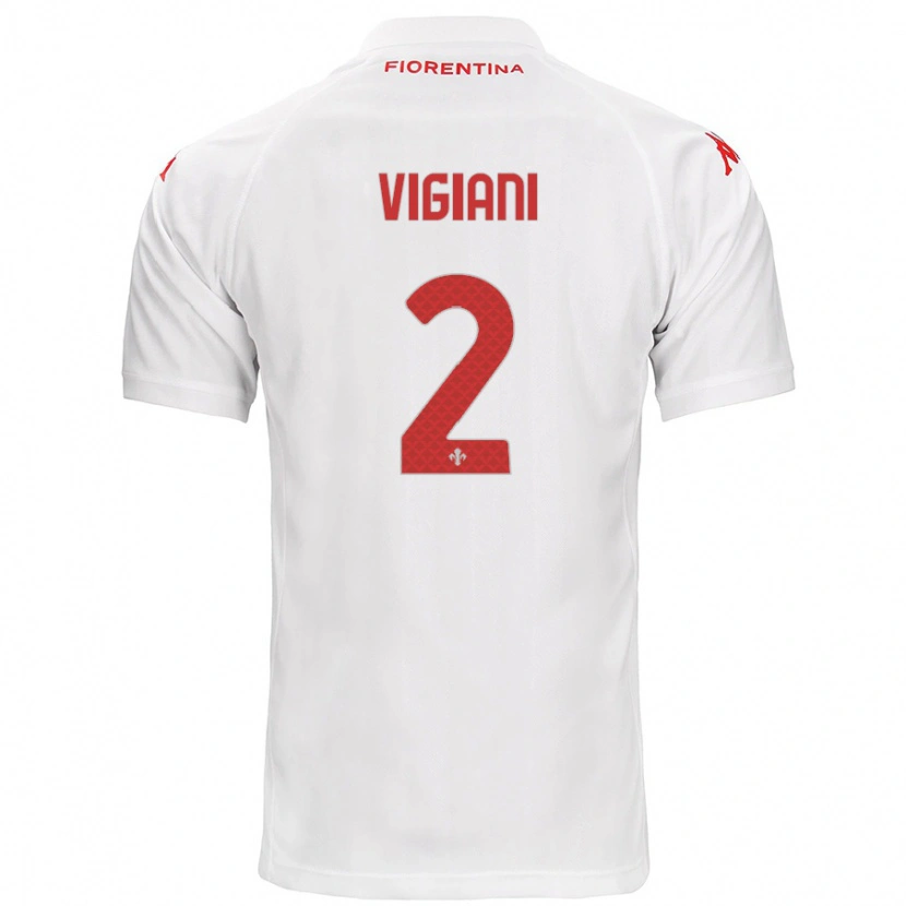 Danxen Mujer Camiseta Lorenzo Vigiani #2 Blanco 2ª Equipación 2024/25 La Camisa