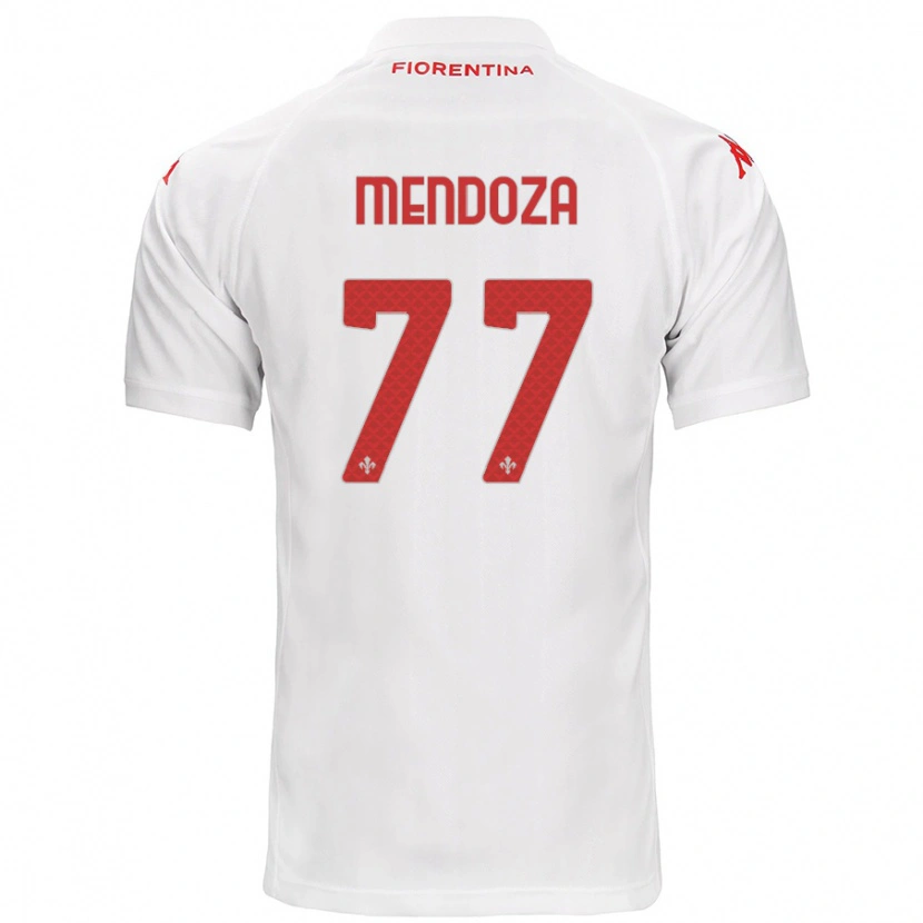 Danxen Mujer Camiseta William Mendoza #77 Blanco 2ª Equipación 2024/25 La Camisa