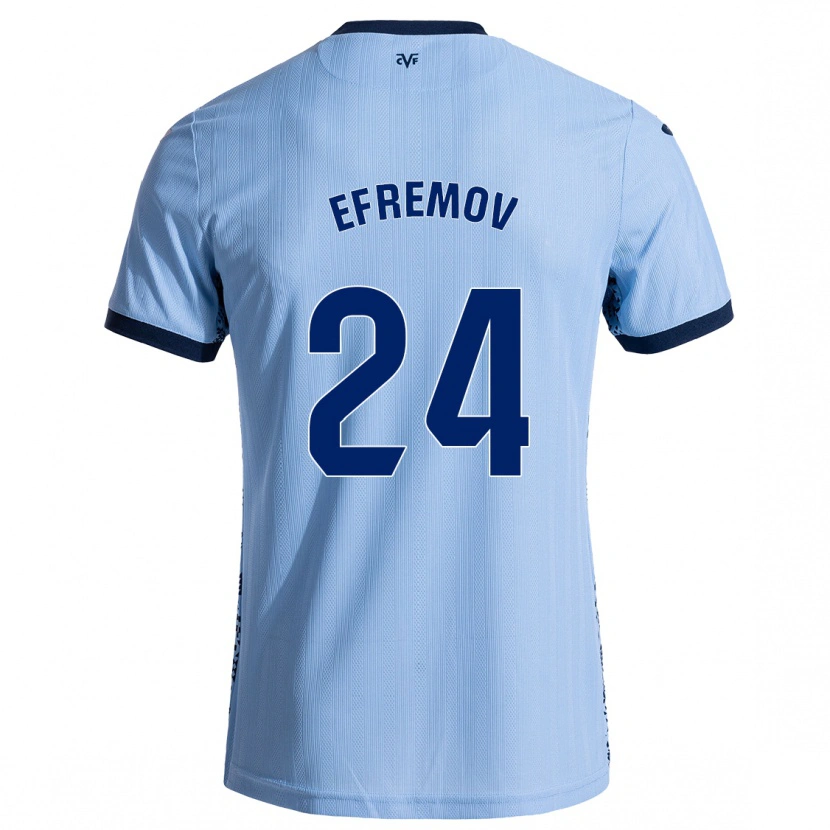 Danxen Mujer Camiseta Anton Efremov #24 Azul Cielo 2ª Equipación 2024/25 La Camisa