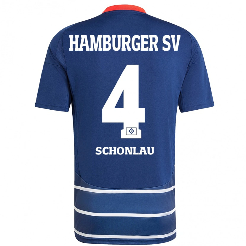 Danxen Mujer Camiseta Sebastian Schonlau #4 Azul Oscuro 2ª Equipación 2024/25 La Camisa