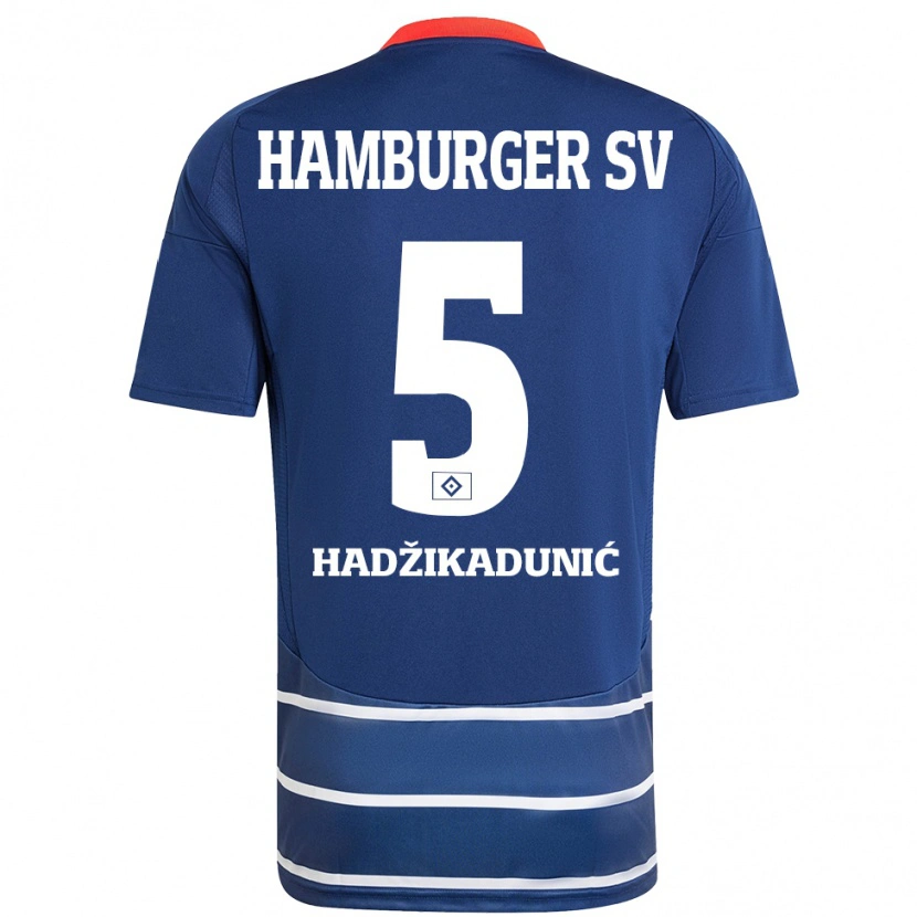 Danxen Mujer Camiseta Dennis Hadzikadunic #5 Azul Oscuro 2ª Equipación 2024/25 La Camisa