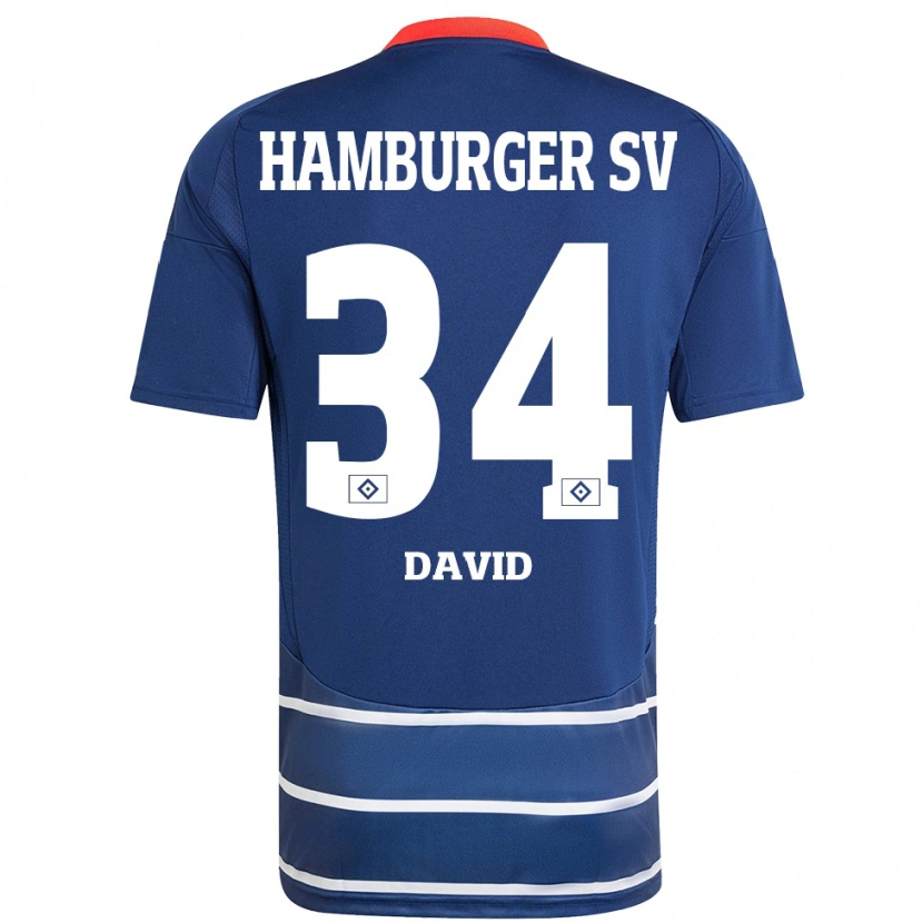 Danxen Mujer Camiseta Jonas David #34 Azul Oscuro 2ª Equipación 2024/25 La Camisa