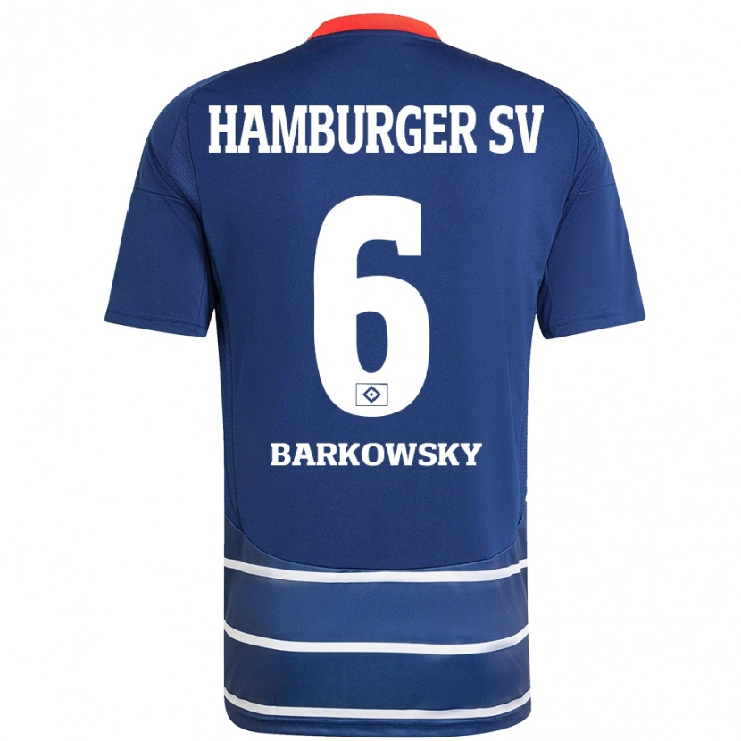 Danxen Mujer Camiseta Finn Barkowsky #6 Azul Oscuro 2ª Equipación 2024/25 La Camisa