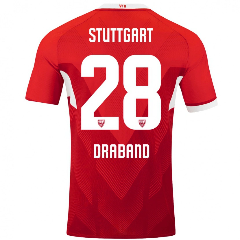 Danxen Mujer Camiseta Dominik Draband #28 Rojo Blanco 2ª Equipación 2024/25 La Camisa