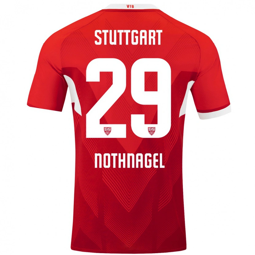 Danxen Mujer Camiseta Dominik Nothnagel #29 Rojo Blanco 2ª Equipación 2024/25 La Camisa