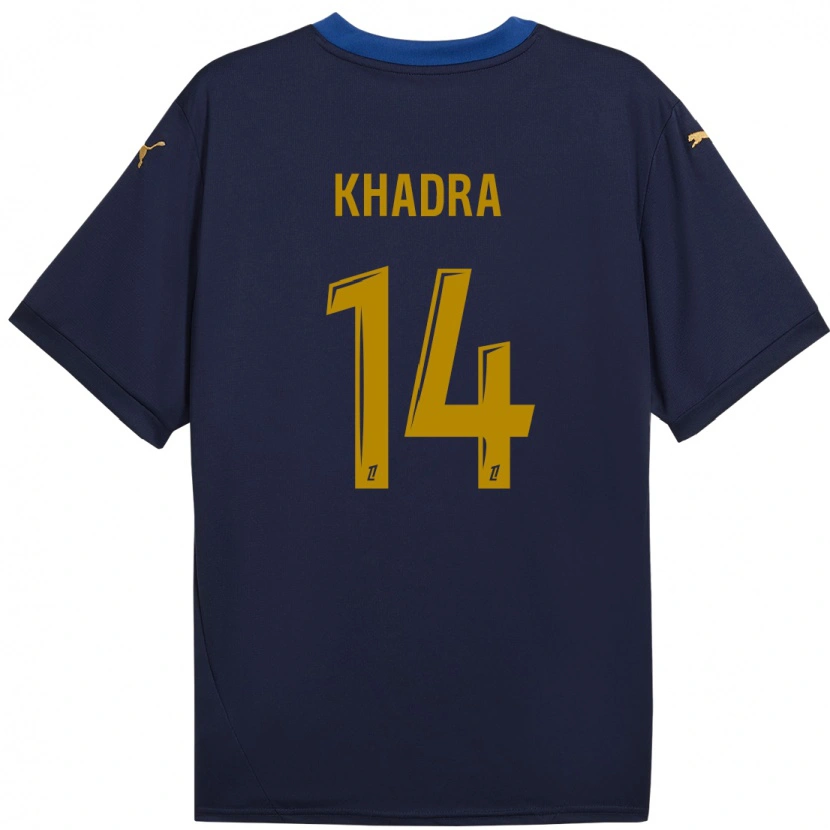 Danxen Mujer Camiseta Reda Khadra #14 Azul Marino Dorado 2ª Equipación 2024/25 La Camisa