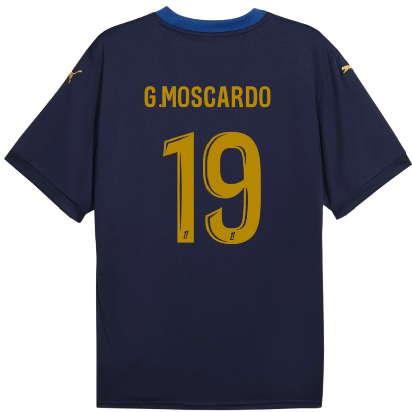 Danxen Mujer Camiseta Gabriel Moscardo #19 Azul Marino Dorado 2ª Equipación 2024/25 La Camisa