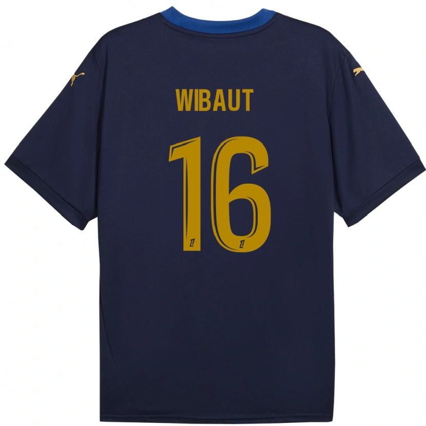 Danxen Mujer Camiseta Clara Wibaut #16 Azul Marino Dorado 2ª Equipación 2024/25 La Camisa