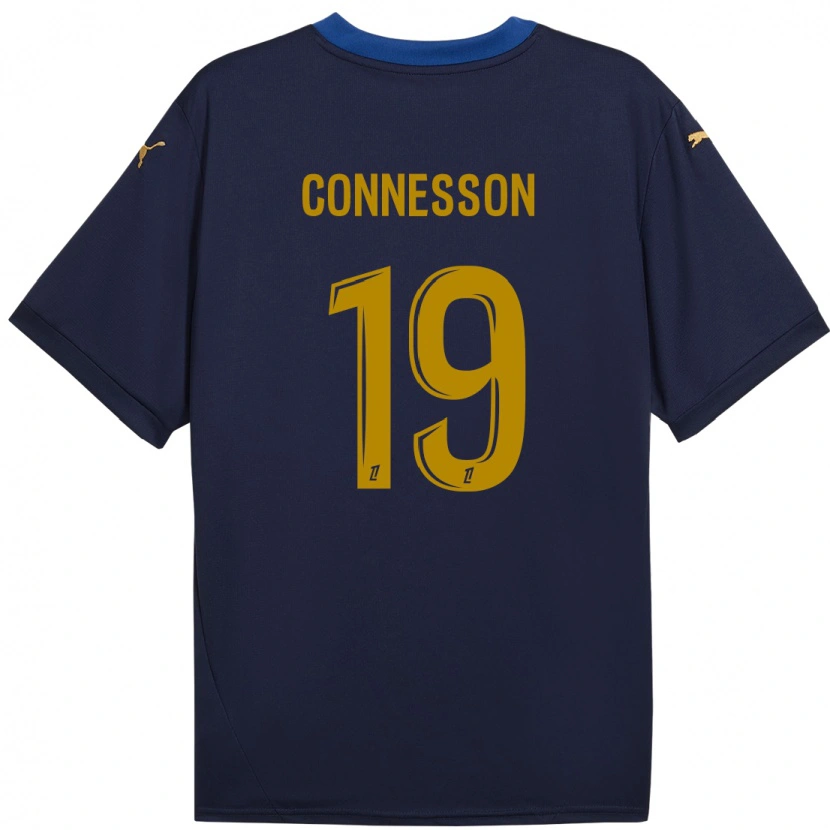 Danxen Mujer Camiseta Adèle Connesson #19 Azul Marino Dorado 2ª Equipación 2024/25 La Camisa