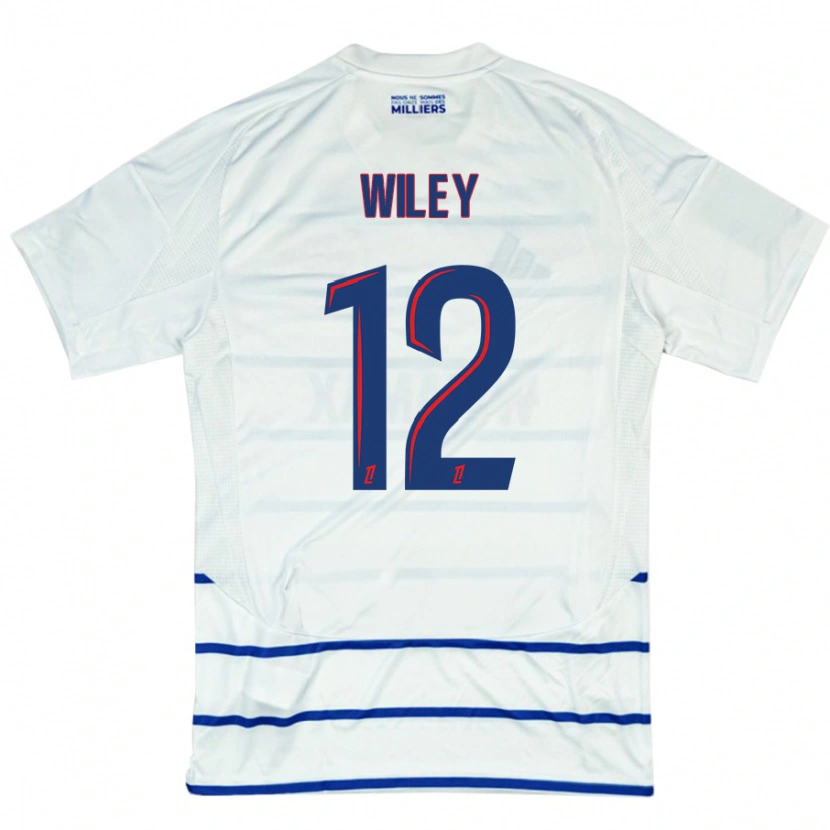 Danxen Mujer Camiseta Caleb Wiley #12 Blanco Azul 2ª Equipación 2024/25 La Camisa