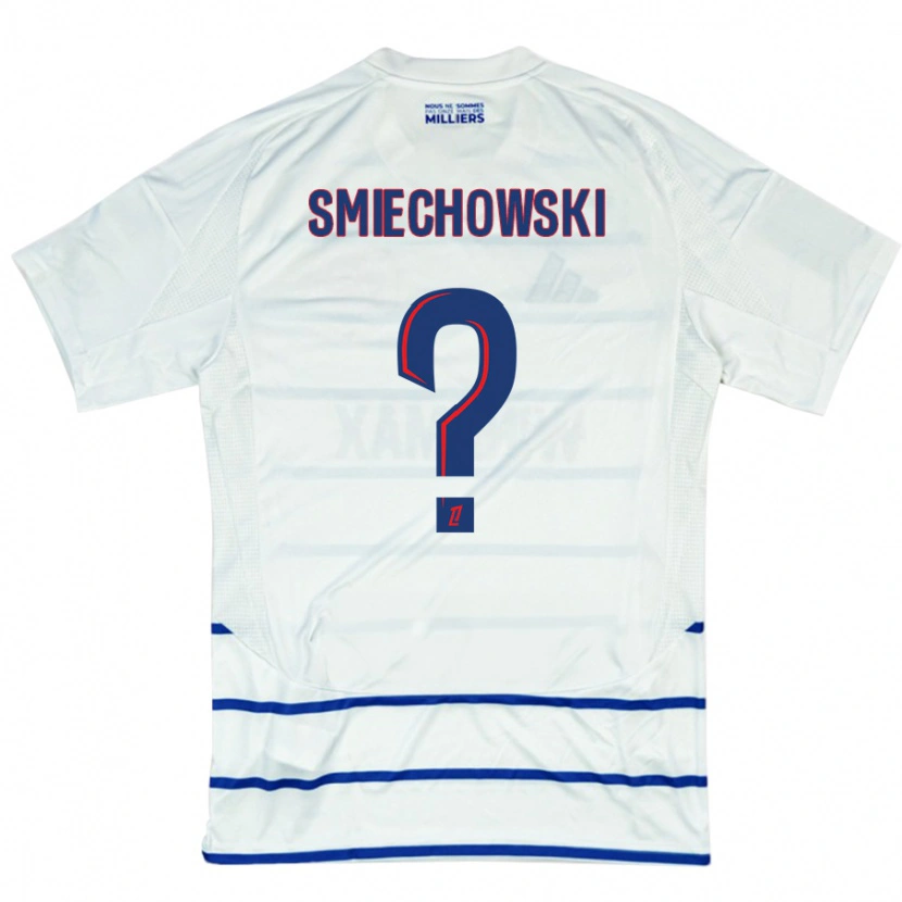 Danxen Mujer Camiseta Artur Smiechowski #0 Blanco Azul 2ª Equipación 2024/25 La Camisa