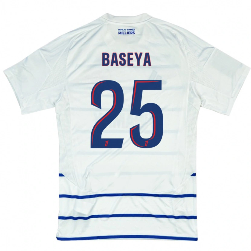 Danxen Mujer Camiseta Steven Baseya #25 Blanco Azul 2ª Equipación 2024/25 La Camisa