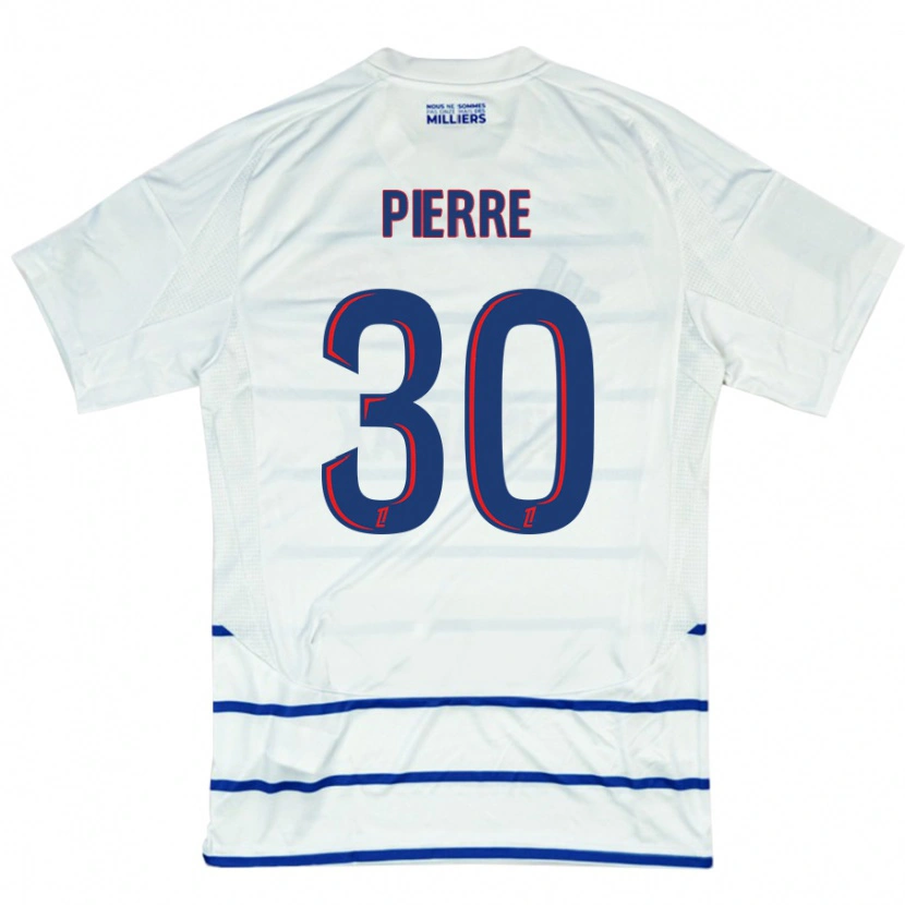 Danxen Mujer Camiseta Alexandre Pierre #30 Blanco Azul 2ª Equipación 2024/25 La Camisa