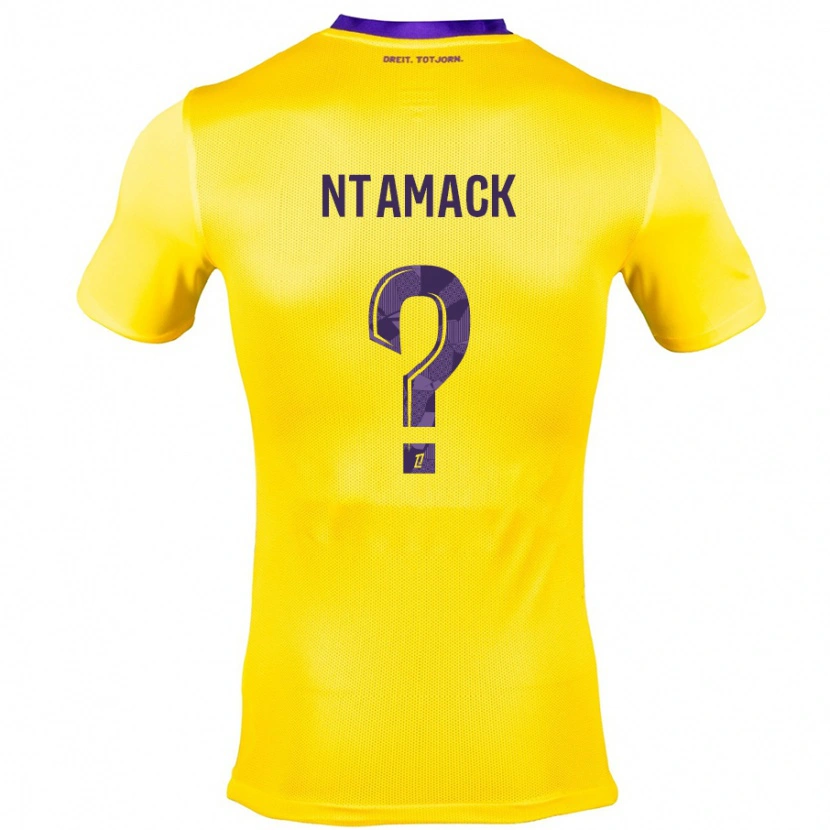 Danxen Mujer Camiseta Alexis Ntamack #0 Amarillo Morado 2ª Equipación 2024/25 La Camisa