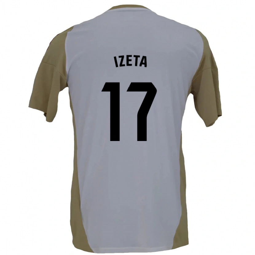 Danxen Mujer Camiseta Urko Izeta #17 Marrón Blanco 2ª Equipación 2024/25 La Camisa