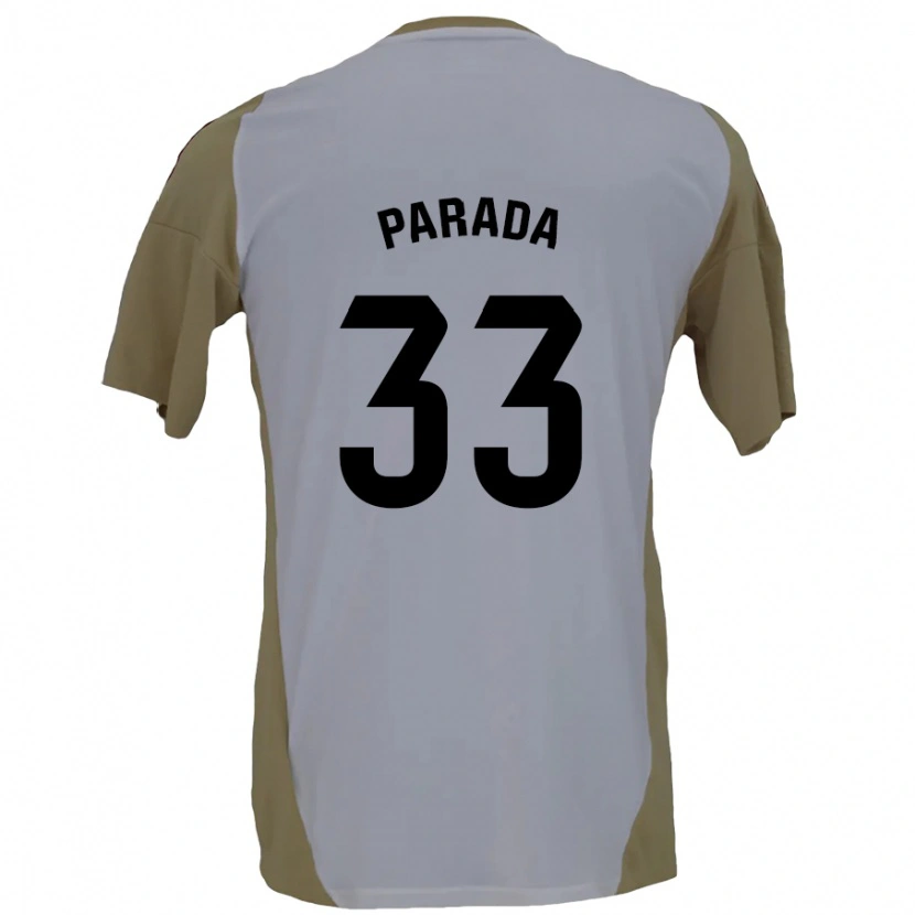 Danxen Mujer Camiseta Victor Parada #33 Marrón Blanco 2ª Equipación 2024/25 La Camisa