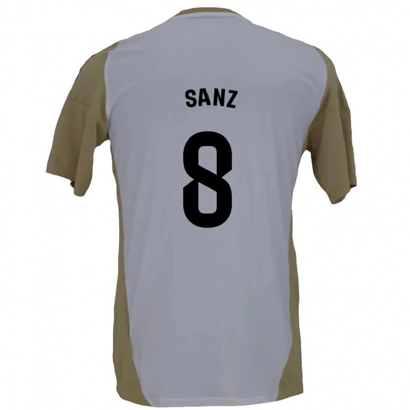 Danxen Mujer Camiseta Álvaro Sanz #8 Marrón Blanco 2ª Equipación 2024/25 La Camisa