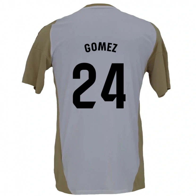 Danxen Mujer Camiseta Jonathan Gómez #24 Marrón Blanco 2ª Equipación 2024/25 La Camisa