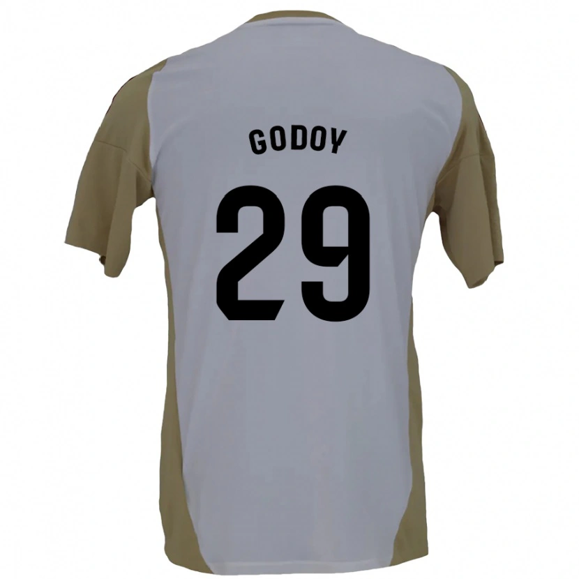 Danxen Mujer Camiseta Alan Godoy #29 Marrón Blanco 2ª Equipación 2024/25 La Camisa