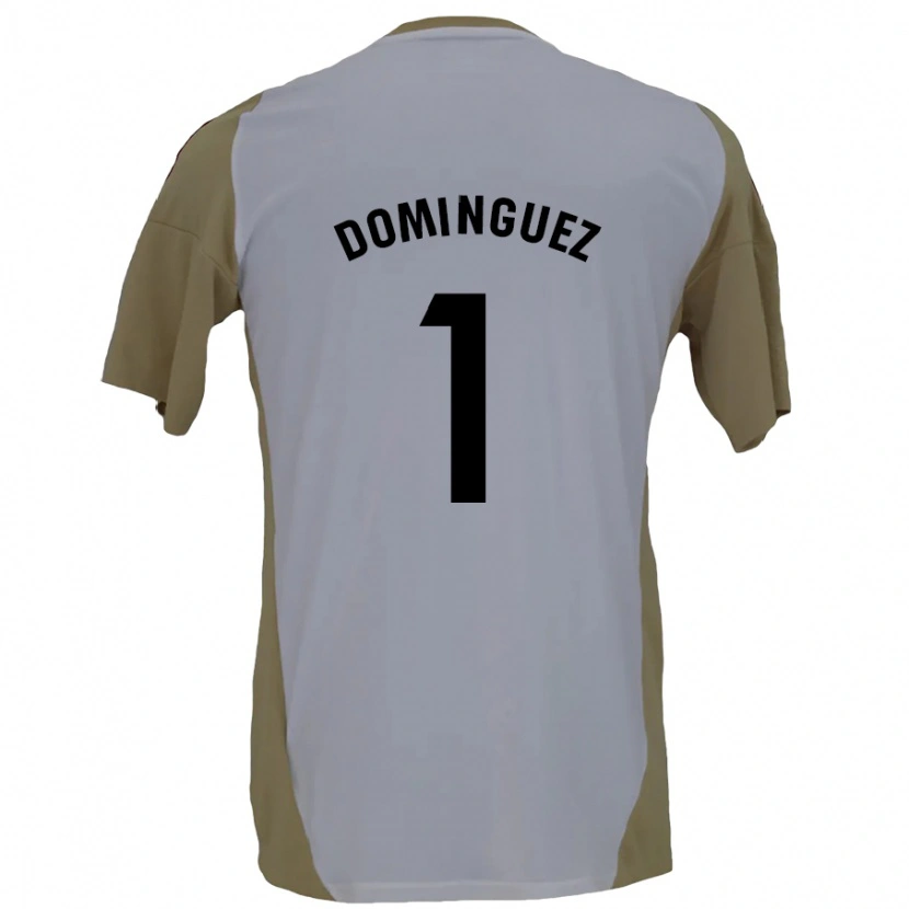 Danxen Mujer Camiseta Iago Domínguez #1 Marrón Blanco 2ª Equipación 2024/25 La Camisa