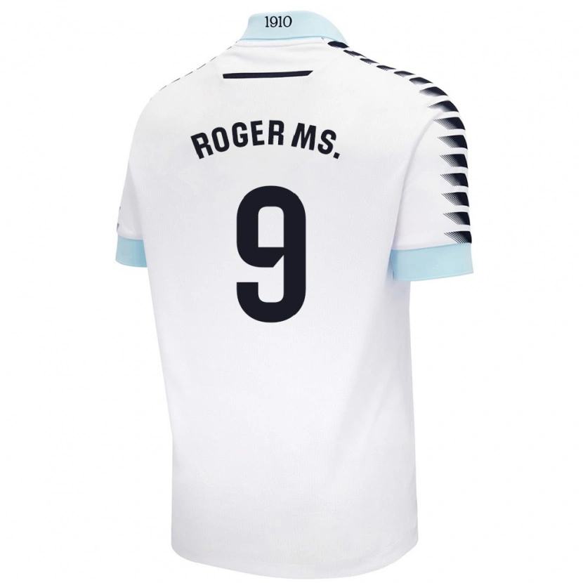 Danxen Mujer Camiseta Roger Martí #9 Blanco Azul 2ª Equipación 2024/25 La Camisa