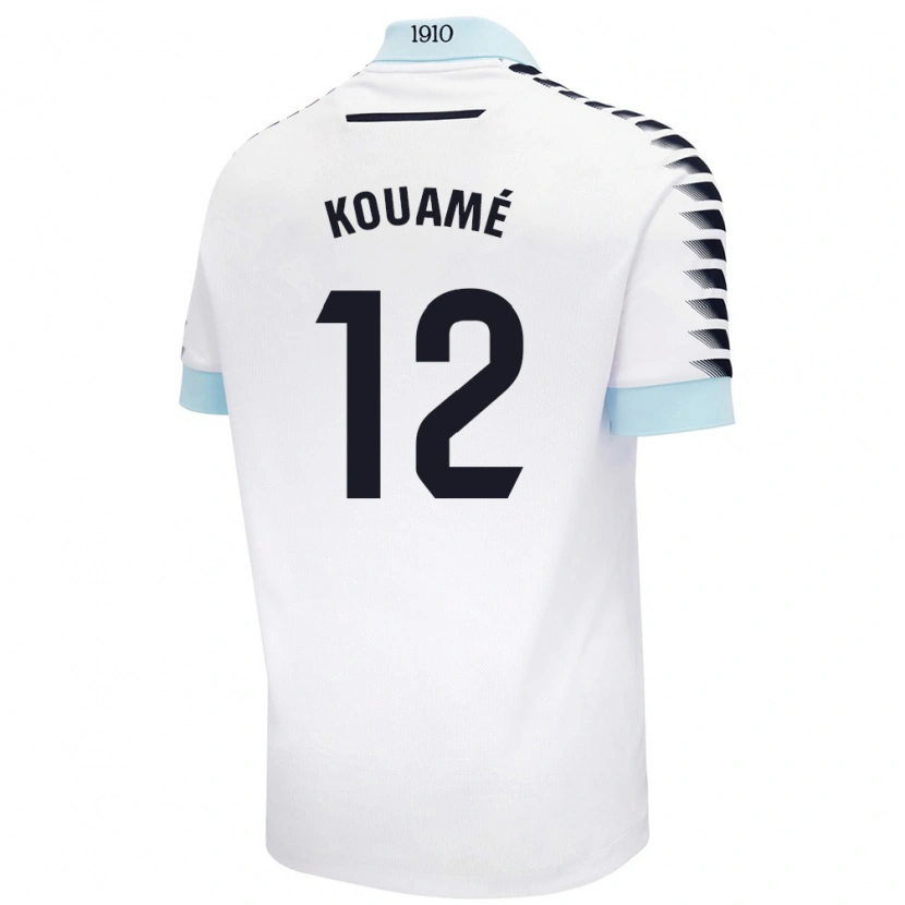 Danxen Mujer Camiseta Rominigue Kouamé #12 Blanco Azul 2ª Equipación 2024/25 La Camisa