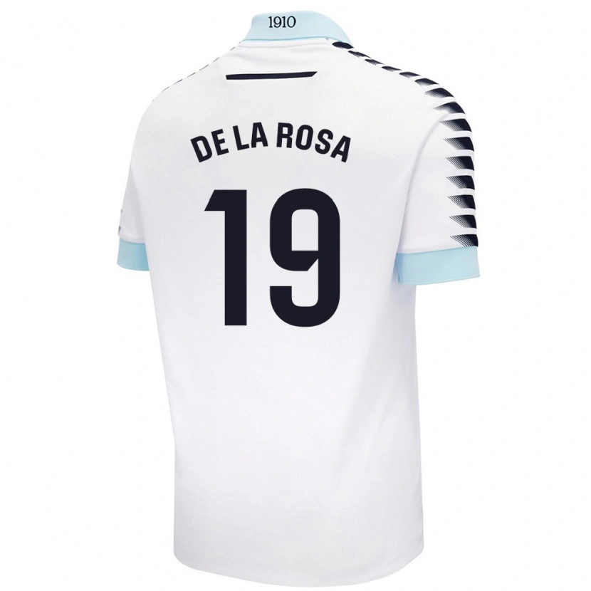 Danxen Mujer Camiseta José Antonio De La Rosa #19 Blanco Azul 2ª Equipación 2024/25 La Camisa