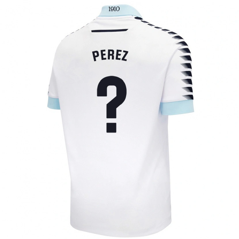 Danxen Mujer Camiseta Ángel Pérez #0 Blanco Azul 2ª Equipación 2024/25 La Camisa