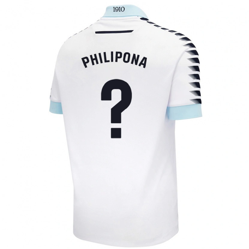 Danxen Mujer Camiseta Noé Philipona #0 Blanco Azul 2ª Equipación 2024/25 La Camisa