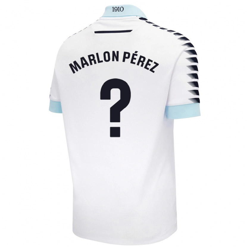 Danxen Mujer Camiseta Marlon Pérez #0 Blanco Azul 2ª Equipación 2024/25 La Camisa