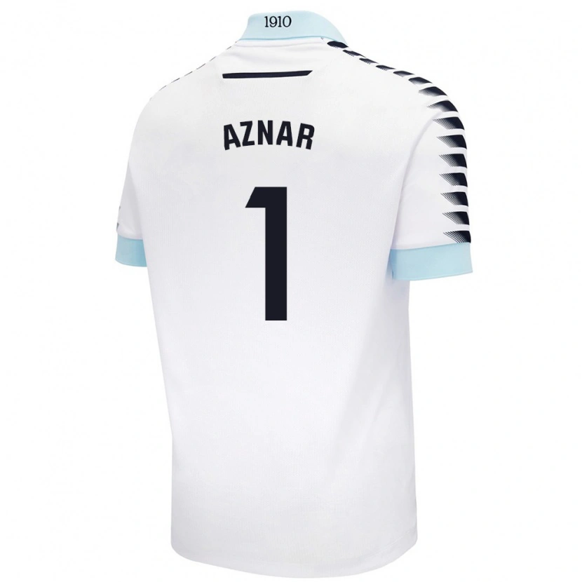 Danxen Mujer Camiseta Victor Aznar #1 Blanco Azul 2ª Equipación 2024/25 La Camisa