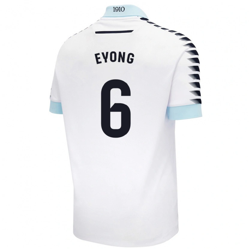 Danxen Mujer Camiseta Etta Eyong #6 Blanco Azul 2ª Equipación 2024/25 La Camisa