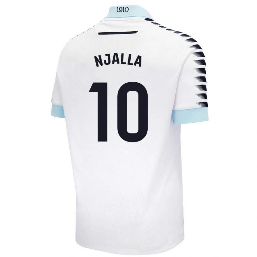 Danxen Mujer Camiseta Nico Njalla #10 Blanco Azul 2ª Equipación 2024/25 La Camisa