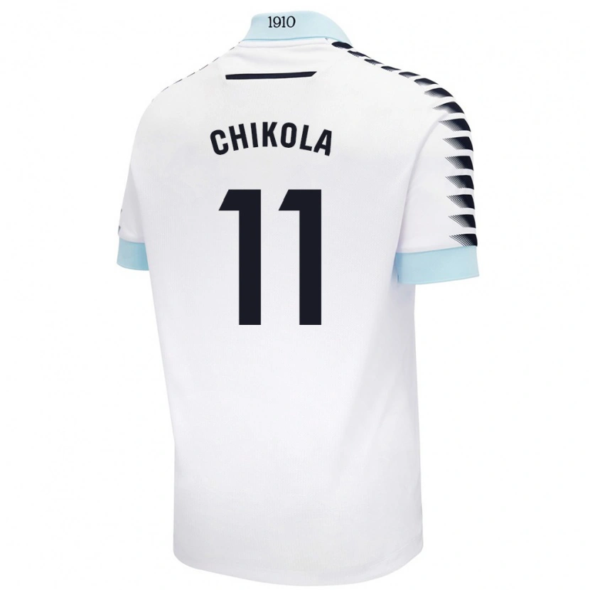 Danxen Mujer Camiseta Peter Chikola #11 Blanco Azul 2ª Equipación 2024/25 La Camisa