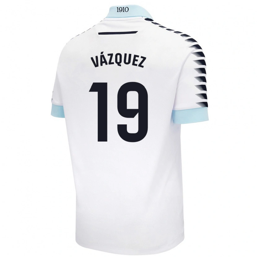 Danxen Mujer Camiseta Borja Vázquez #19 Blanco Azul 2ª Equipación 2024/25 La Camisa