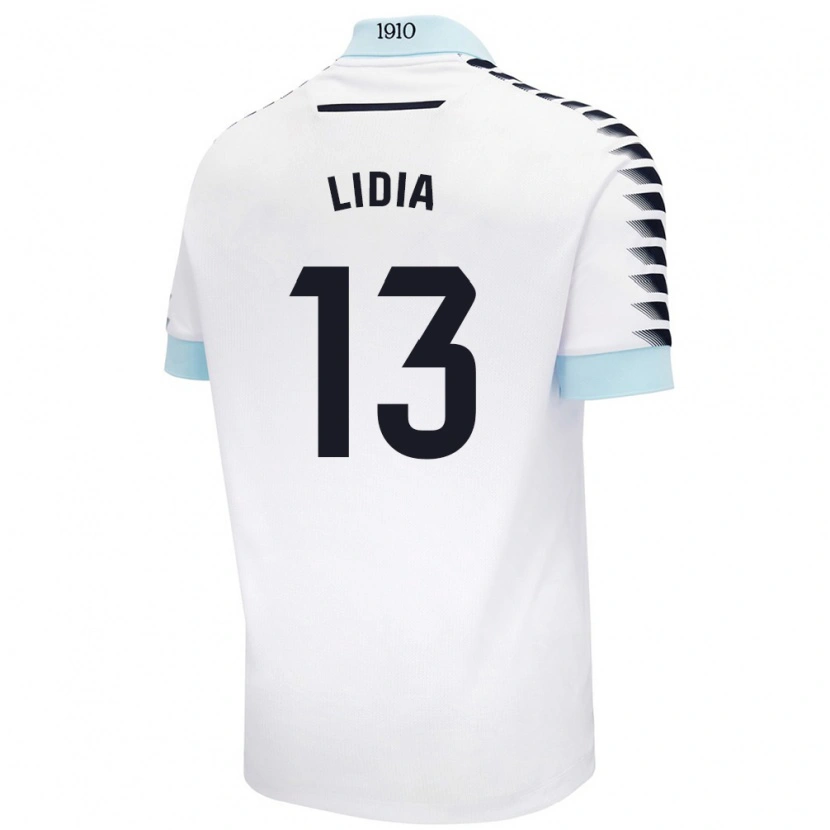 Danxen Mujer Camiseta Lidia Rincón García #13 Blanco Azul 2ª Equipación 2024/25 La Camisa