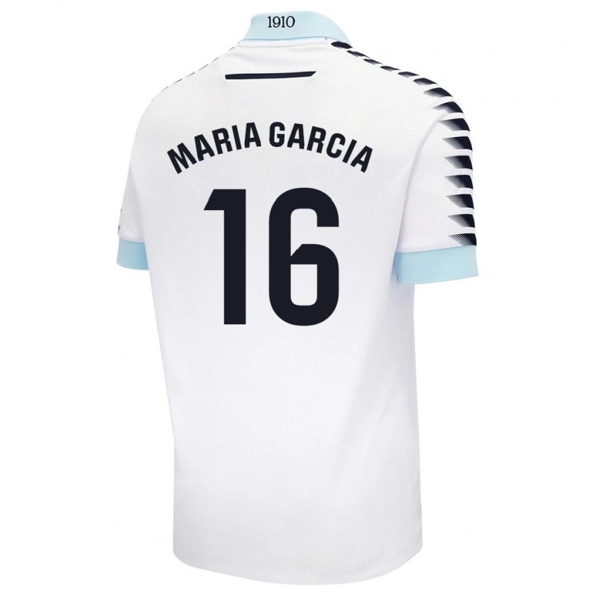 Danxen Mujer Camiseta Maria García Fernández #16 Blanco Azul 2ª Equipación 2024/25 La Camisa