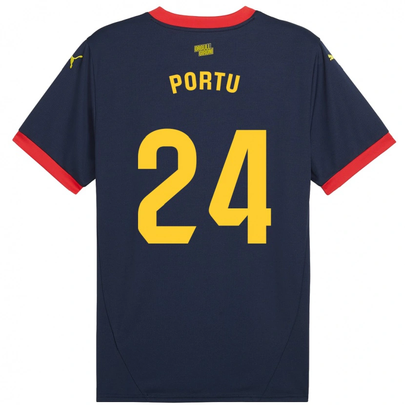 Danxen Mujer Camiseta Portu #24 Azul Marino Rojo 2ª Equipación 2024/25 La Camisa