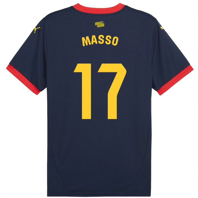 Danxen Mujer Camiseta Ainoa Massó #17 Azul Marino Rojo 2ª Equipación 2024/25 La Camisa