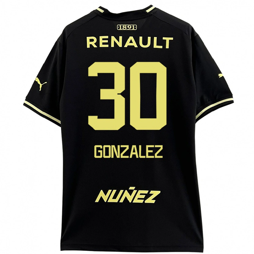 Danxen Mujer Camiseta Ángel González #30 Negro Amarillo 2ª Equipación 2024/25 La Camisa