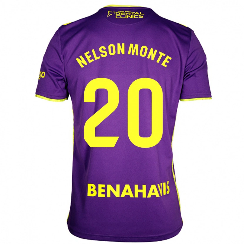 Danxen Mujer Camiseta Nélson Monte #20 Púrpura Amarillo 2ª Equipación 2024/25 La Camisa