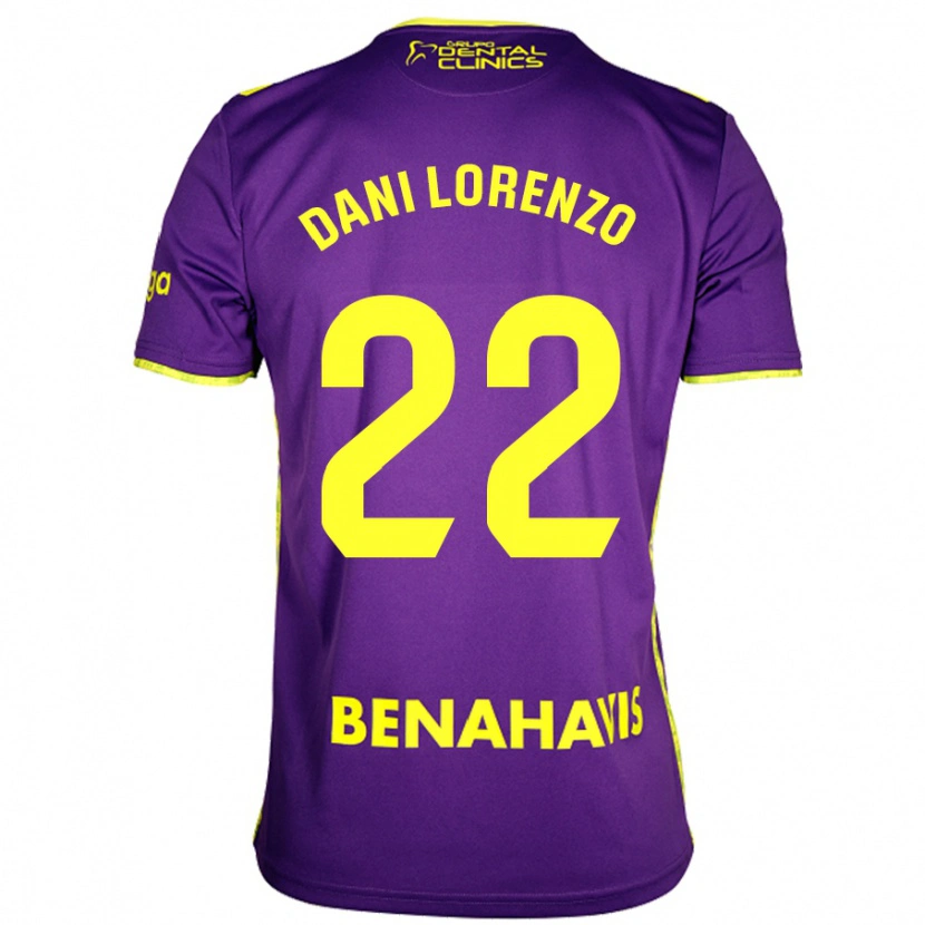 Danxen Mujer Camiseta Dani Lorenzo #22 Púrpura Amarillo 2ª Equipación 2024/25 La Camisa