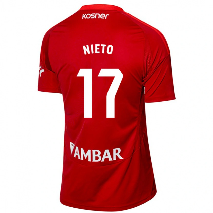 Danxen Mujer Camiseta Carlos Nieto #17 Blanco Azul 2ª Equipación 2024/25 La Camisa