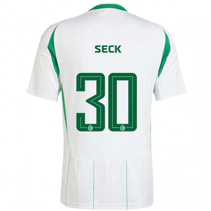 Danxen Mujer Camiseta Abdoulaye Seck #30 Blanco Verde 2ª Equipación 2024/25 La Camisa