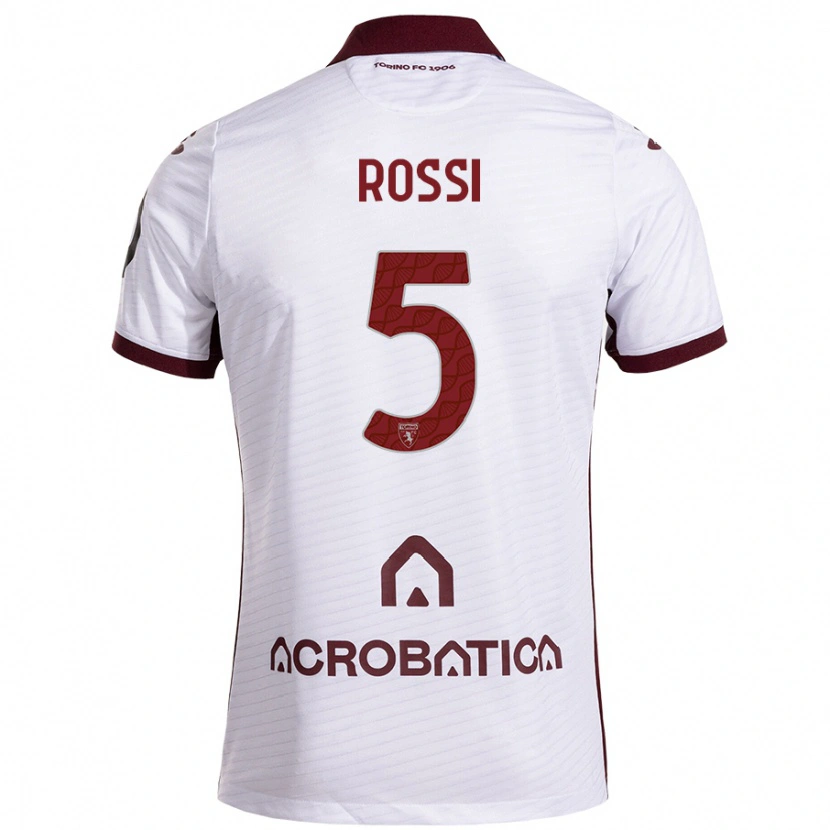 Danxen Mujer Camiseta Simone Rossi #5 Blanco Granate 2ª Equipación 2024/25 La Camisa