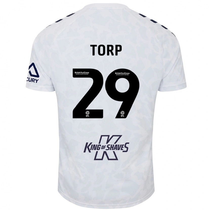 Danxen Mujer Camiseta Victor Torp #29 Blanco 2ª Equipación 2024/25 La Camisa